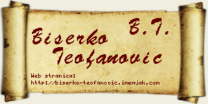 Biserko Teofanović vizit kartica